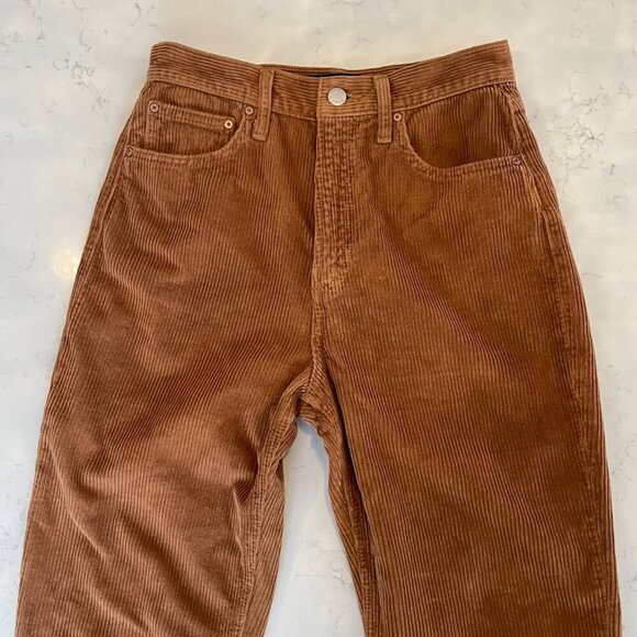 Denim Forum The Joni Hi Rise Loose Corduroy Cotton Pants Golden Brown Sz 26 - Picture 5 of 16